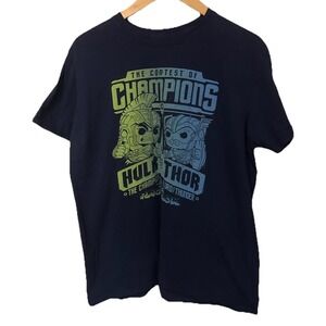 Hulk vs Thor The Contest of Champions Marvel Ragnarock  Men's Med Blue T-Shirt